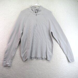 Athleta‎ Pullover Womens XL Gray Half Zip Sweatshirt Long Sleeve Thumb Holes